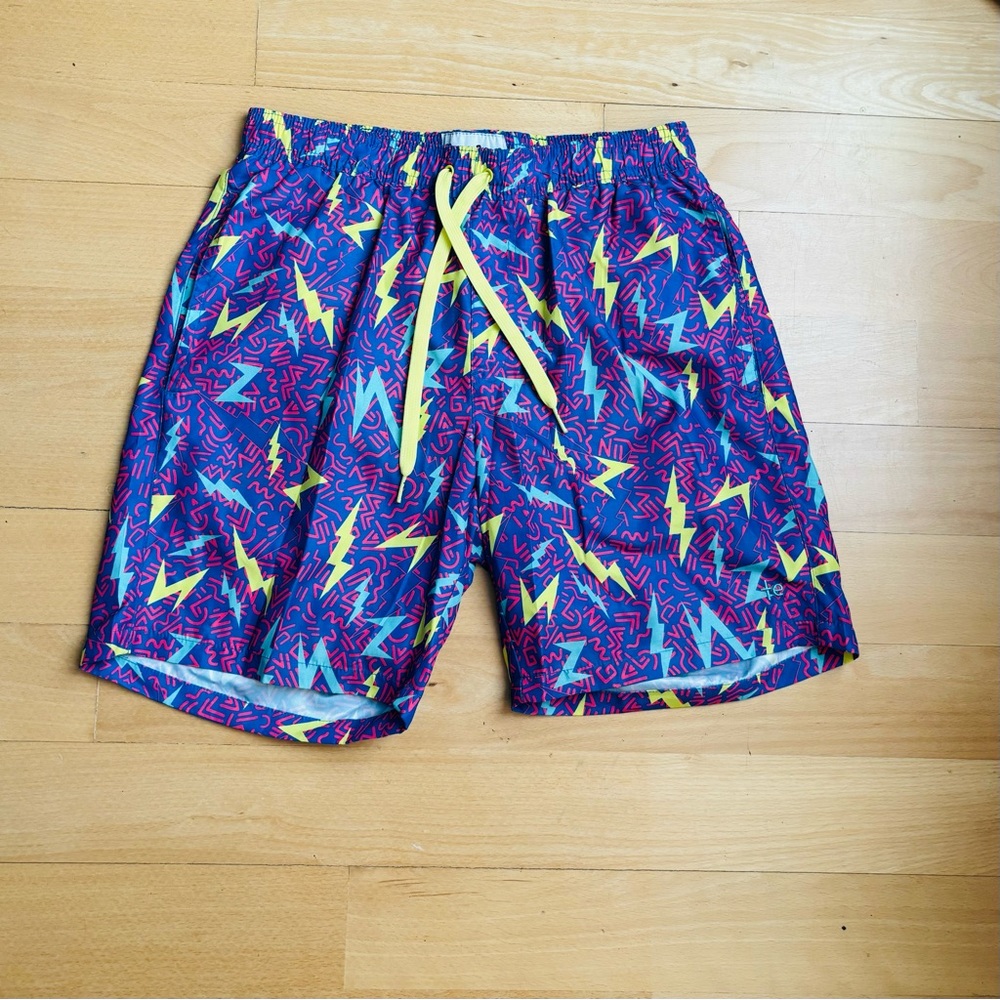 TIPSY ELVES GREASE LIGHTNING SWIM TRUNKS 80s Print Small.